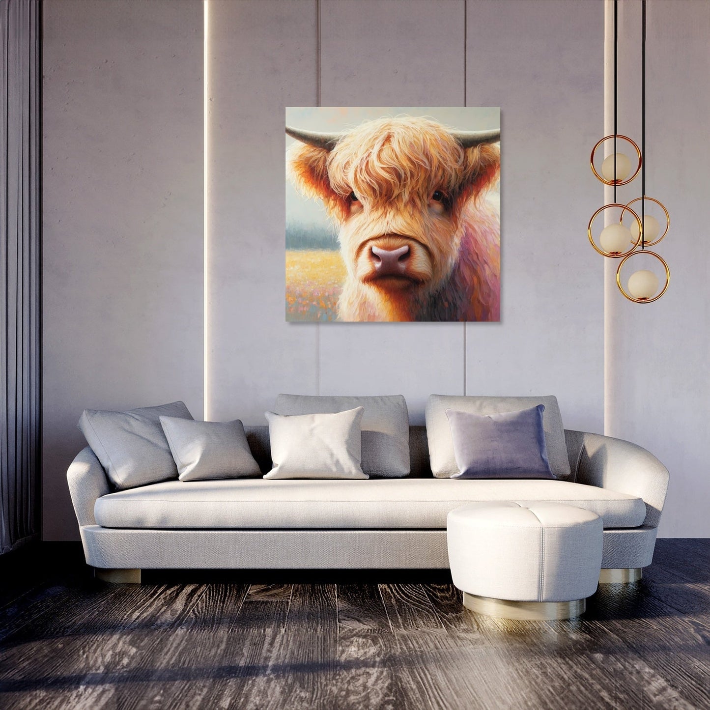Gentle Highland Cow Gaze Canvas