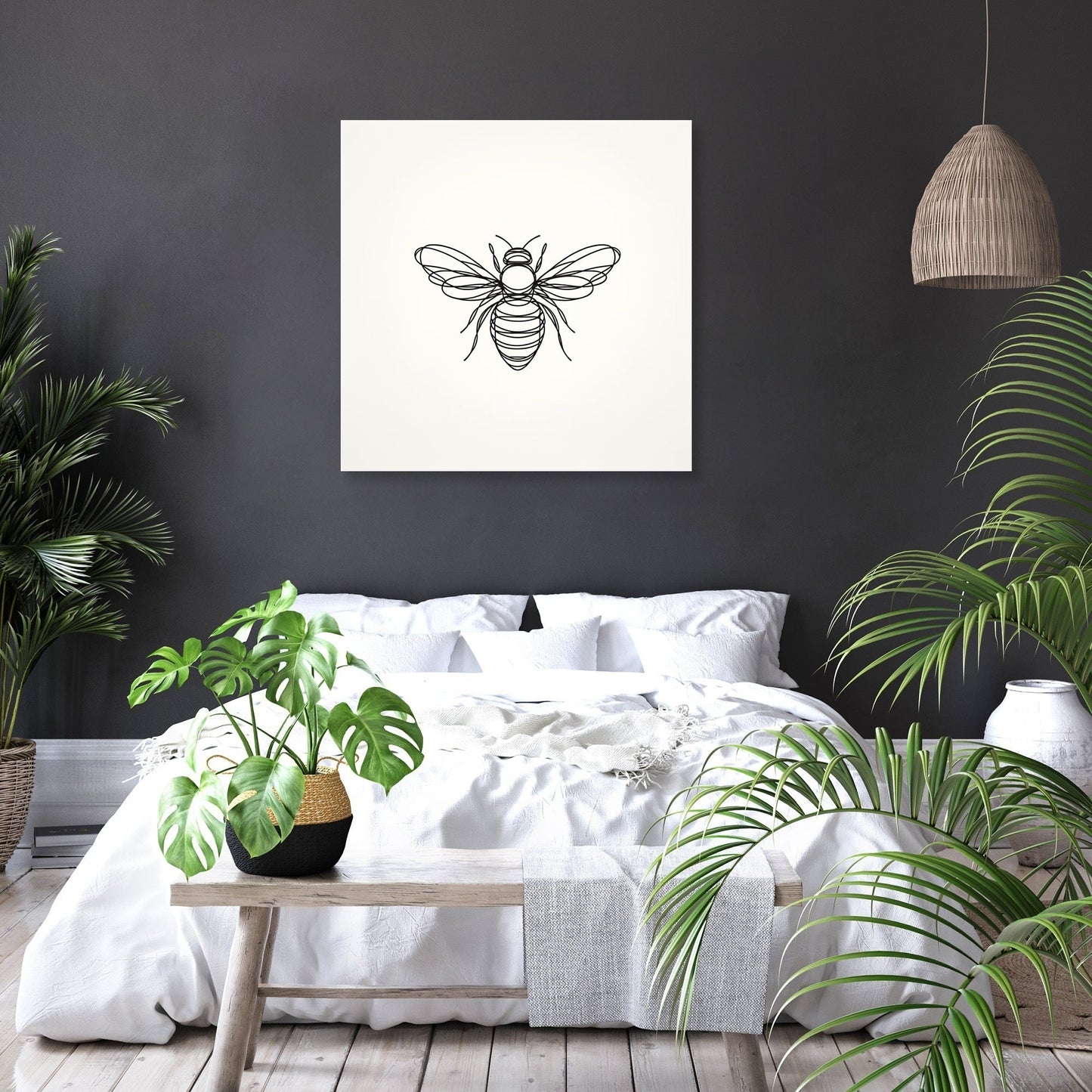 Bee in Monochrome Canvas