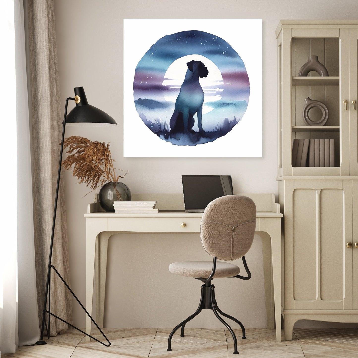 Twilight Vigil Boxer Silhouette Canvas