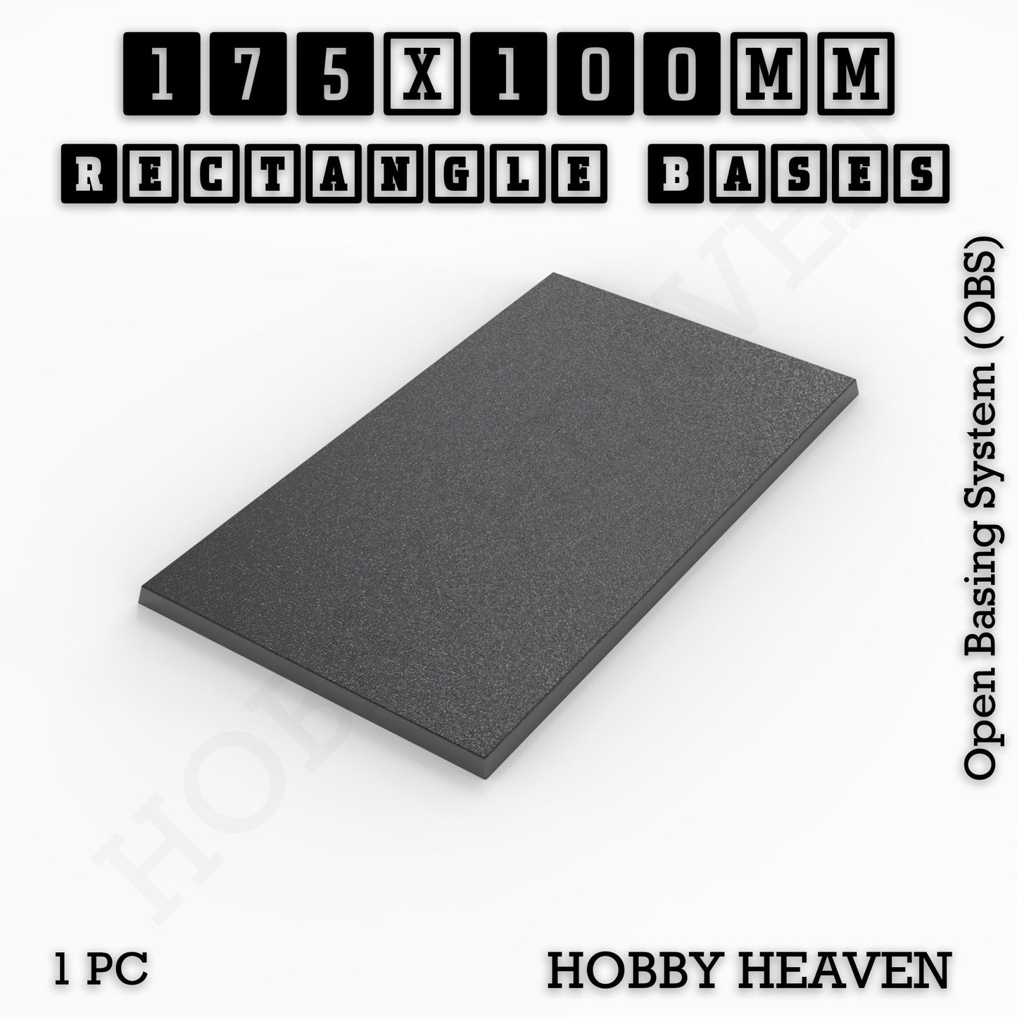 Rectangle Bases Range Sizes - 125x50mm to 200x175mm Large Sizes 3d Print Full Range Tabletop Games