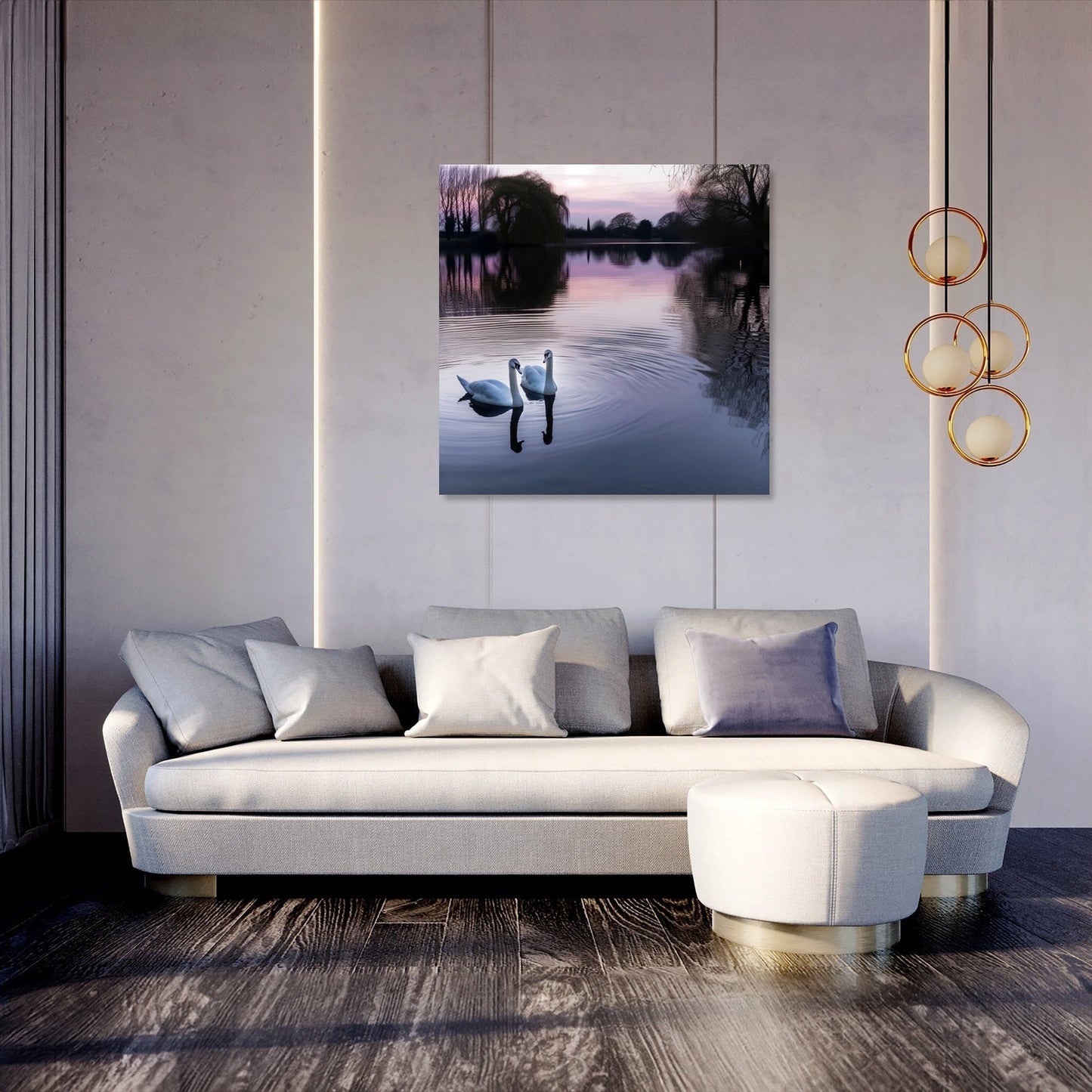 Twilight Swans Canvas