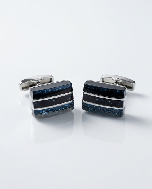 Midnight Nebula Rectangular Cufflinks