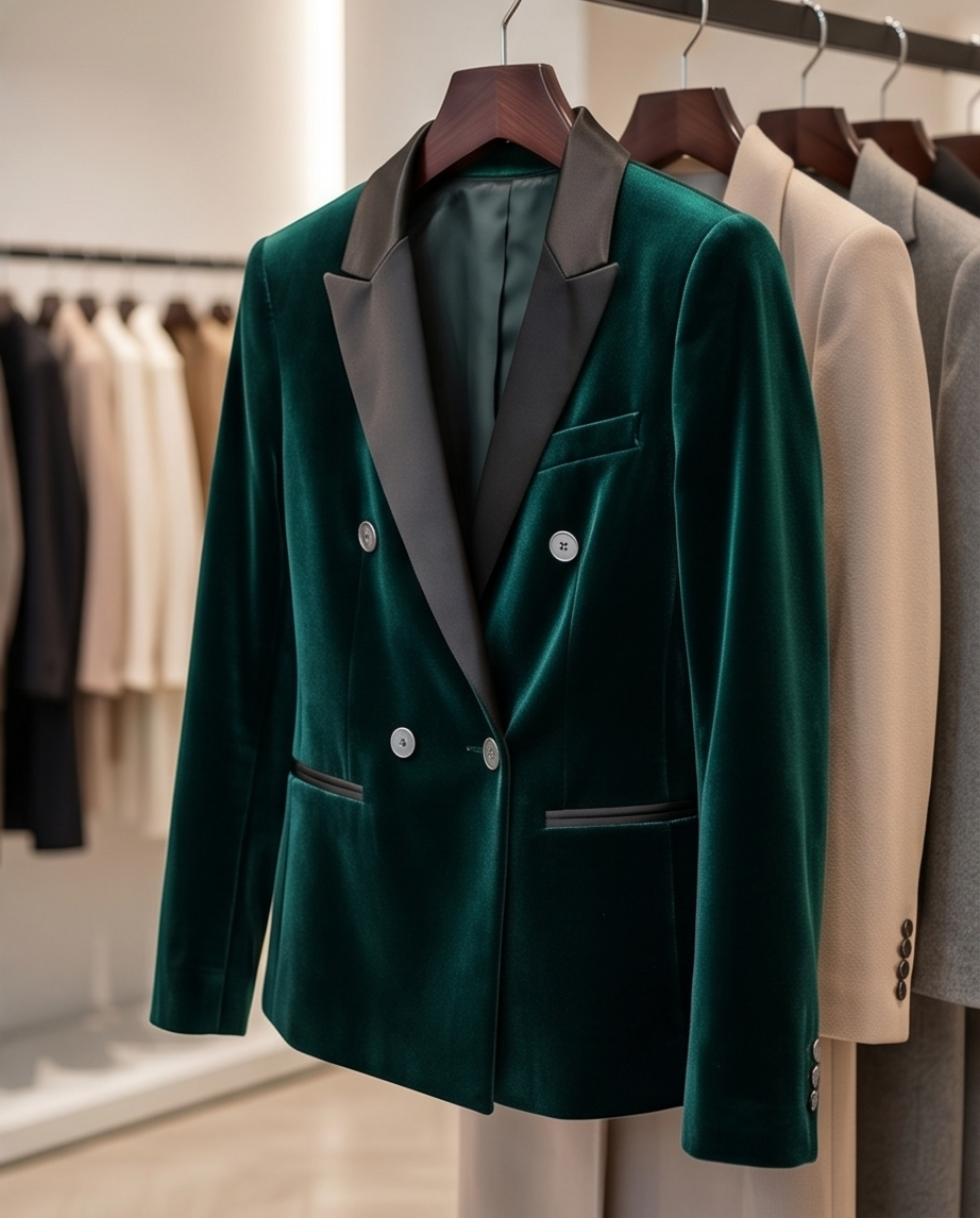 Green Double Breasted Dinner Jacket