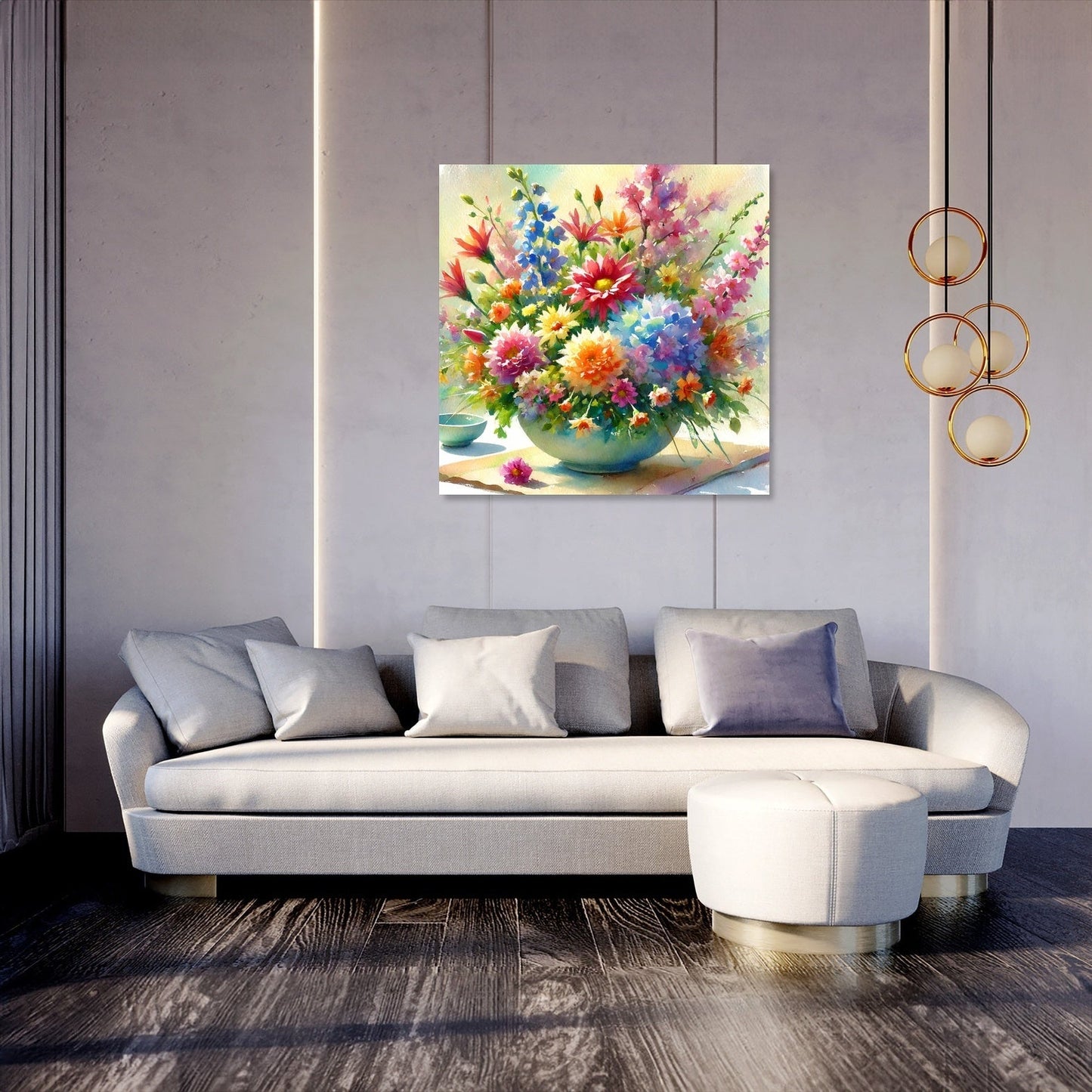 Vibrant Ikebana Canvas