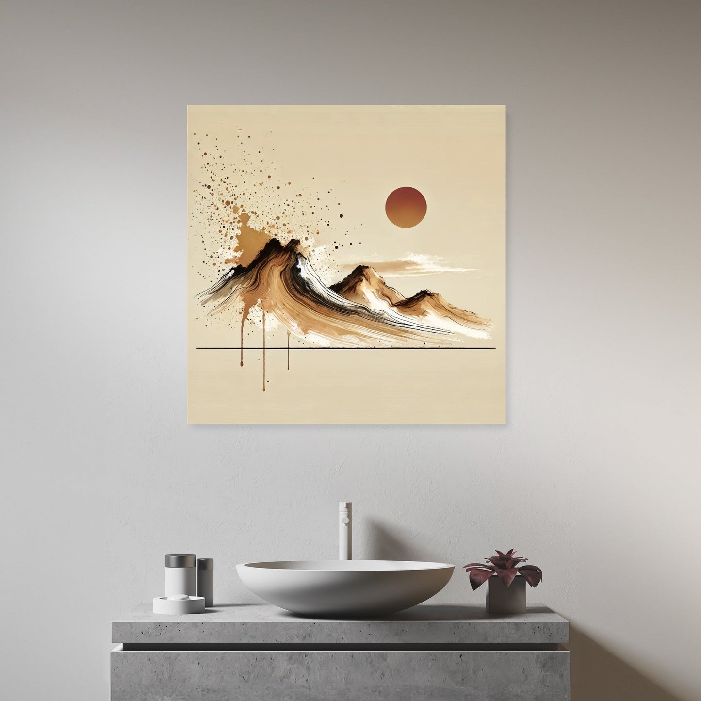 Tranquil Mountain Splash Canvas