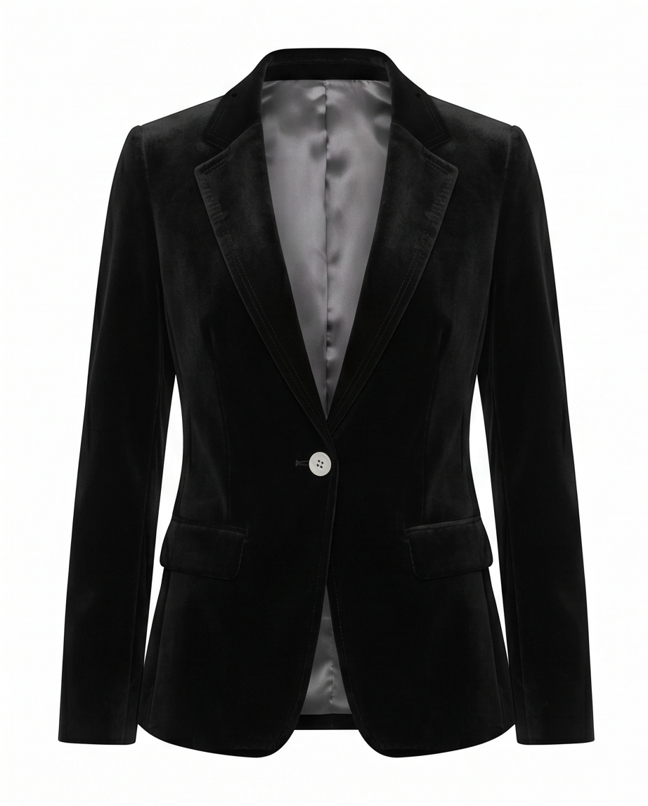 Women's Black Velvet Blazer
