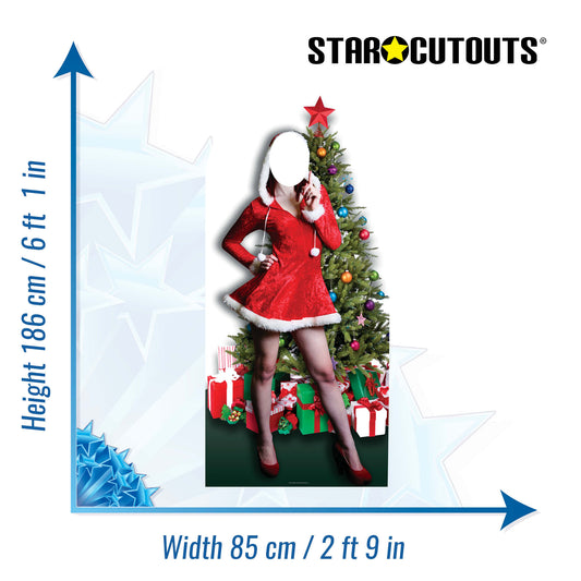 SC178 Mrs Christmas Stand In Cardboard Cut Out Height 186cm
