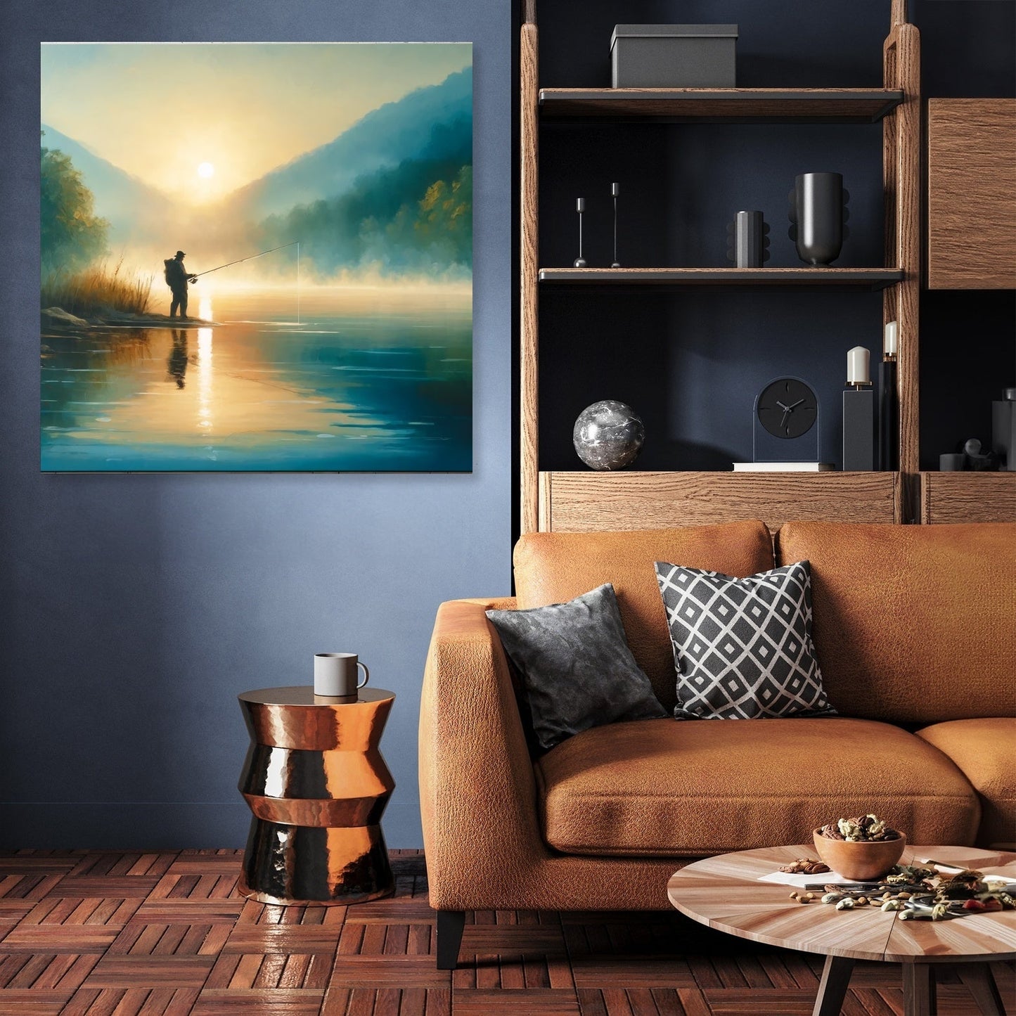 Tranquil Dawn Fishing Canvas