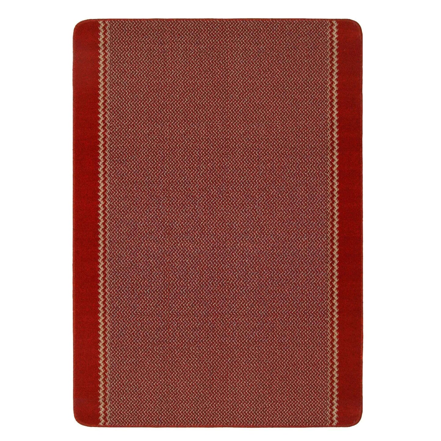 Washable Designer Bordered Red Rug | 116R