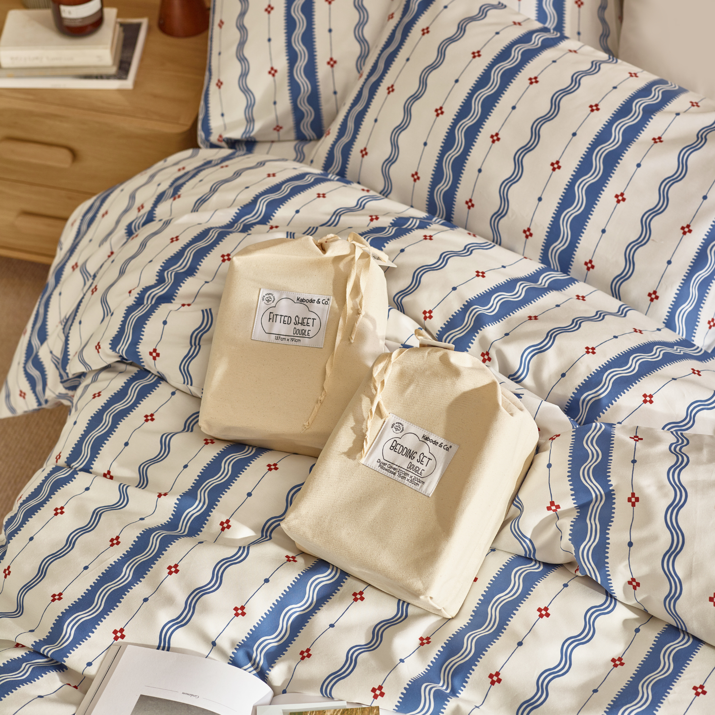 Etta Organic Cotton Fitted Sheet – Indigo