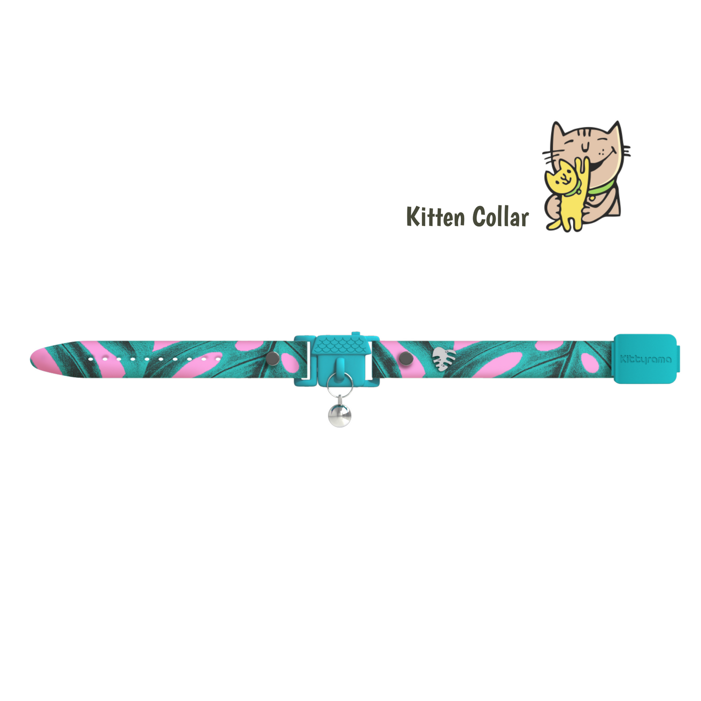 KITTYRAMA KITTEN BOTANICALS MONSTERA COLLAR - Quick Release, Breakaway, Hypoallergenic
