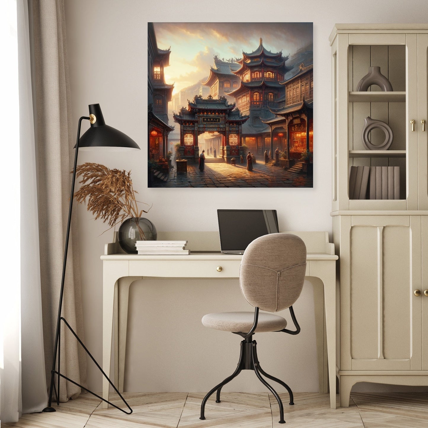 Dawn at Man Mo Temple Canvas