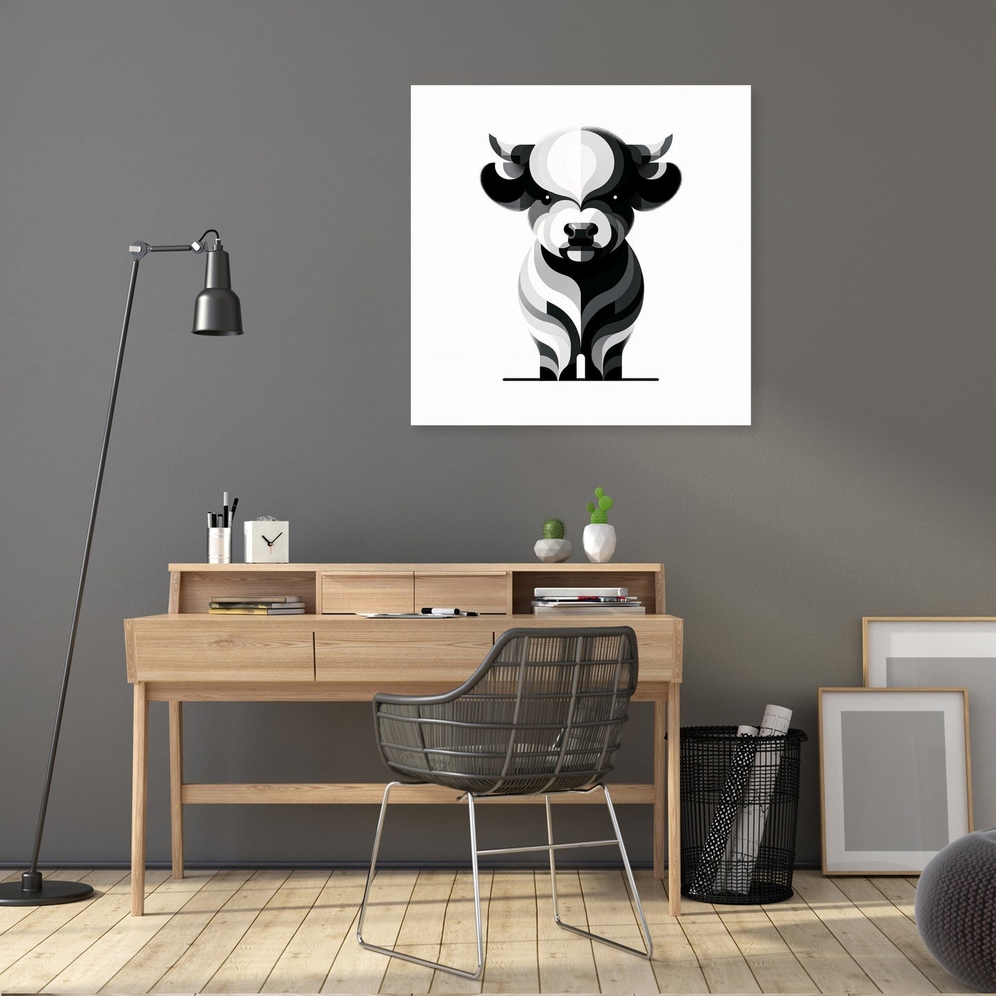 Cute Highland Silhouette Canvas