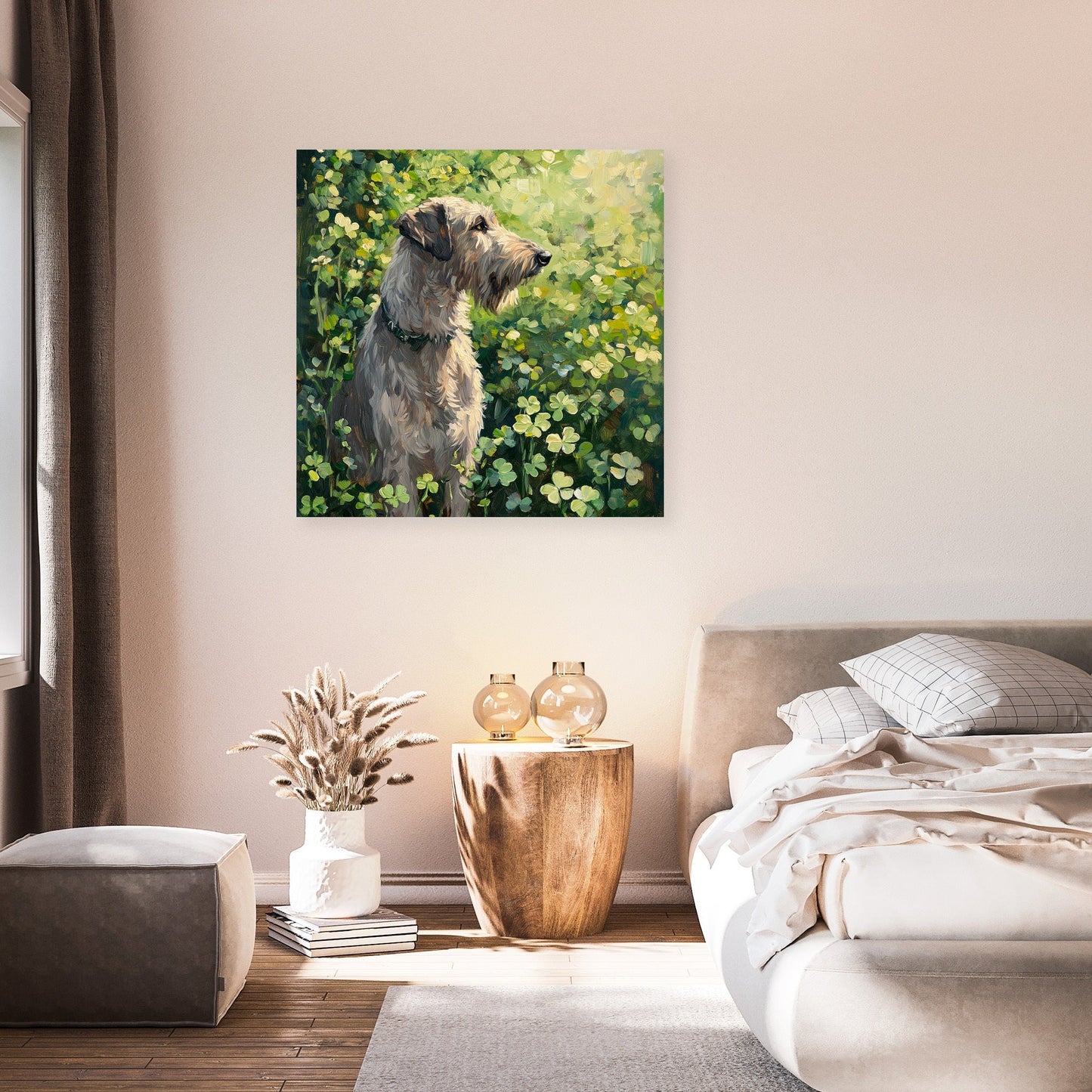 Irish Wolfhound in Clover Canvas