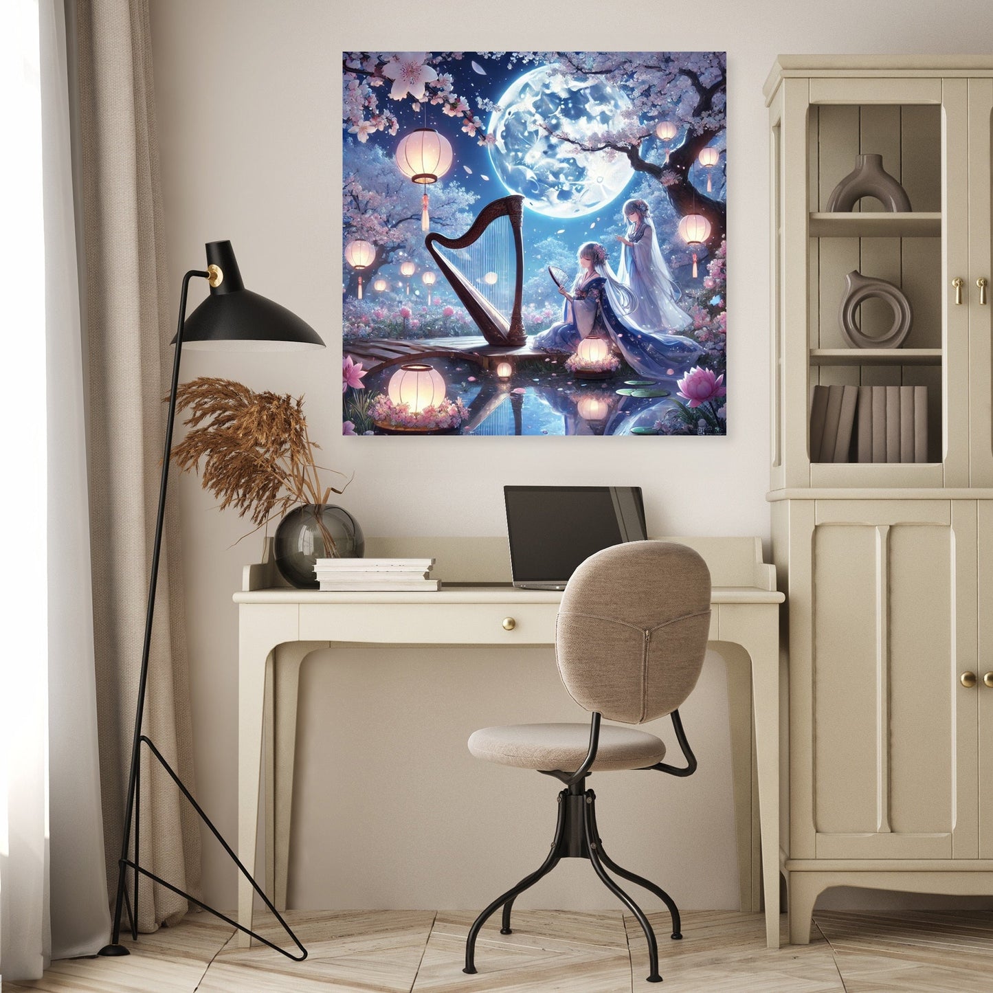 Moonlit Garden Serenade Canvas