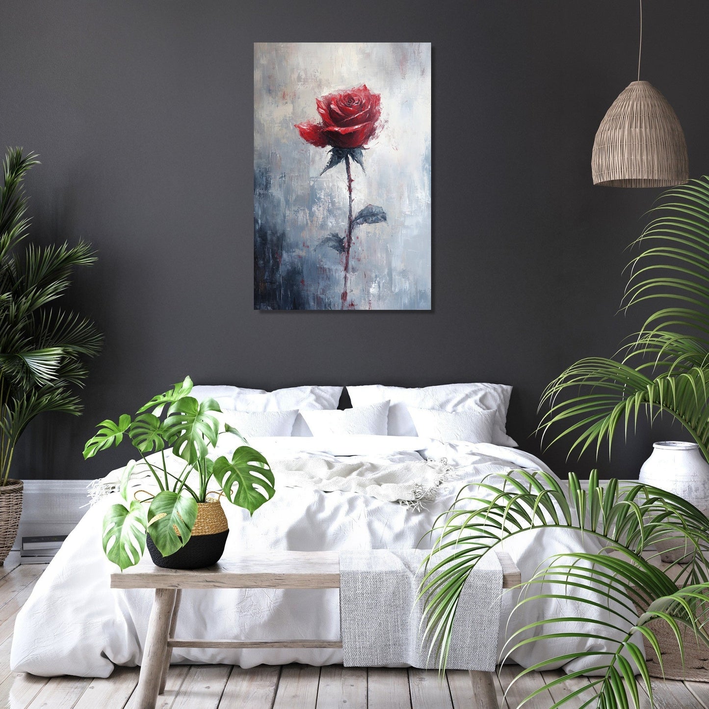 Scarlet Whisper Rose Canvas