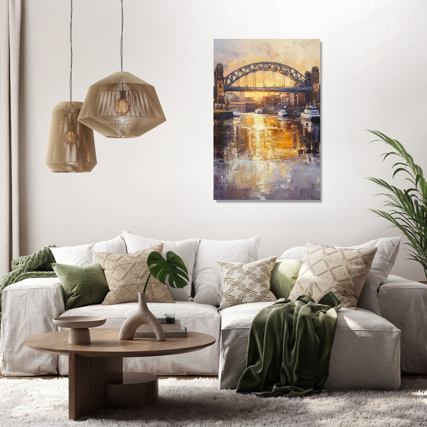 Tyne Bridge Golden Canvas