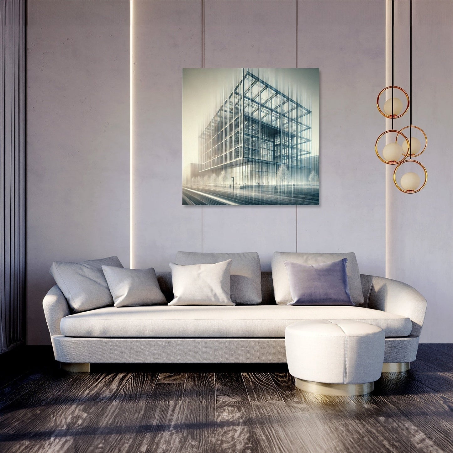 Ethereal Modern Building Canvas