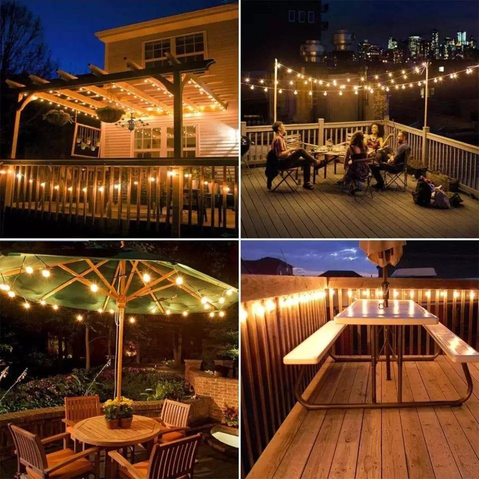 7.6M / 25FT LED Solar / USB Dual Power Festoon Globe String Lights