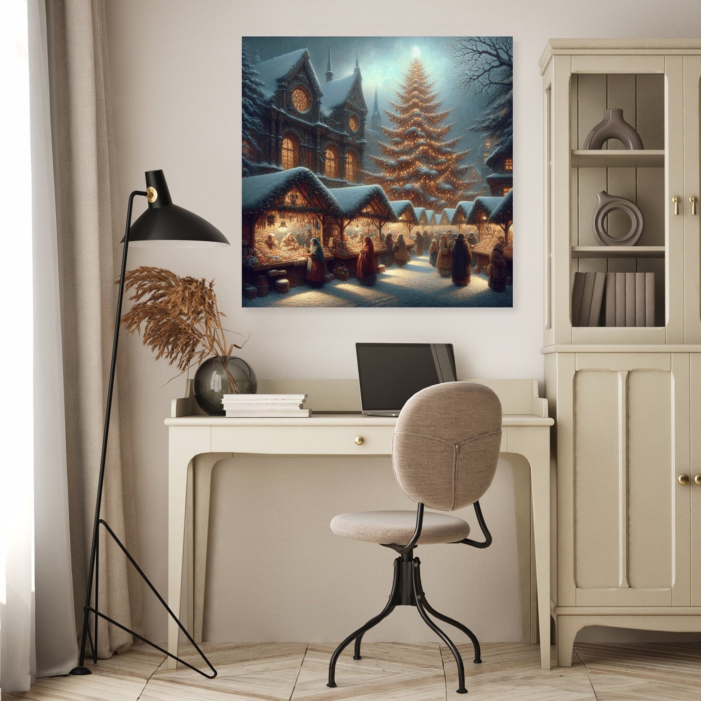 Melancholic Christmas Market Canvas