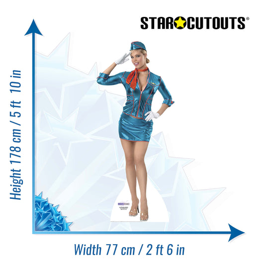 SC185 Air Hostess Cardboard Cut Out Height 178cm