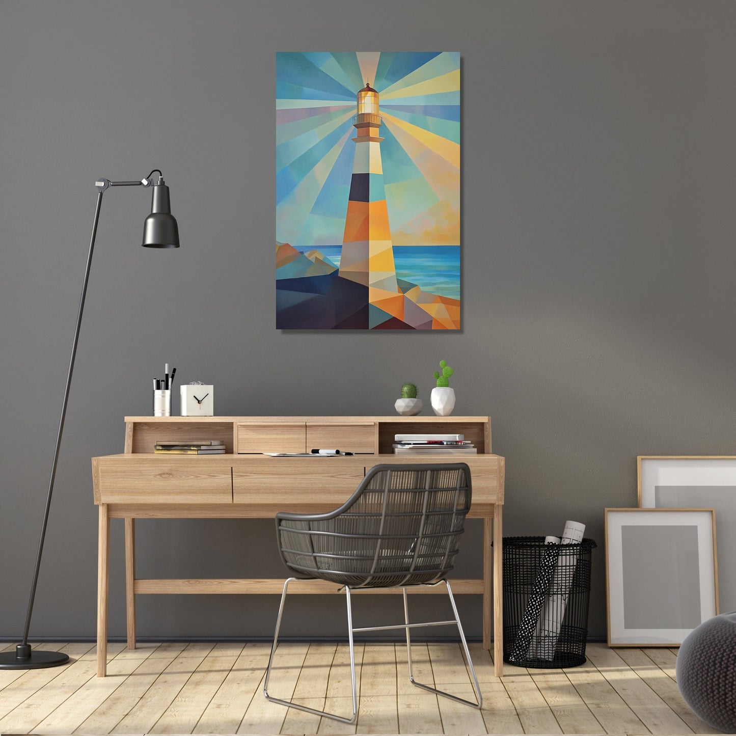 Geometric Lighthouse Canvas
