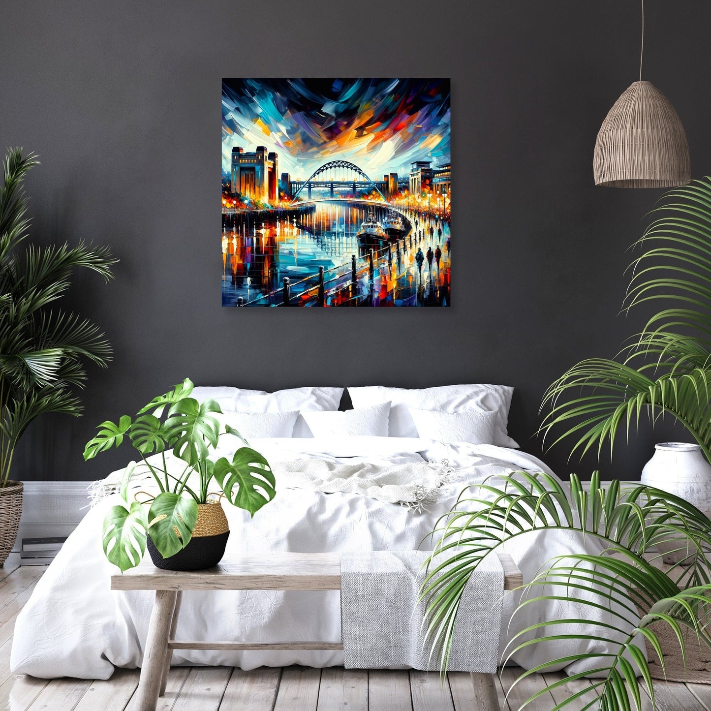 Newcastle Quayside Evening Vibrance Canvas