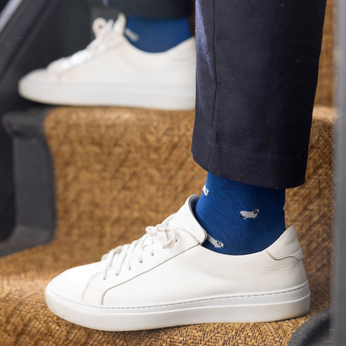 Navy Sheep Bamboo Socks