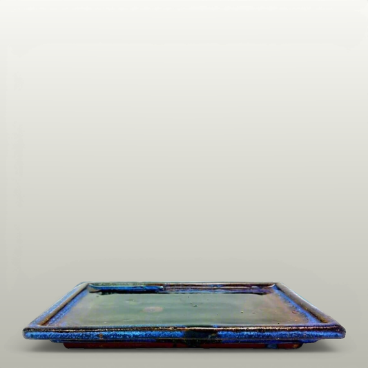 18cm Glazed Bonsai Pot Drip Tray | Rectangle