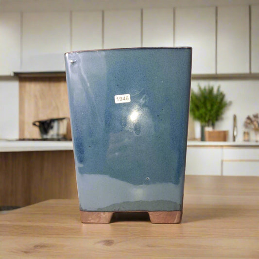 18cm Glazed Bonsai Pot | Cascade | 18cm x 24cm | Blue