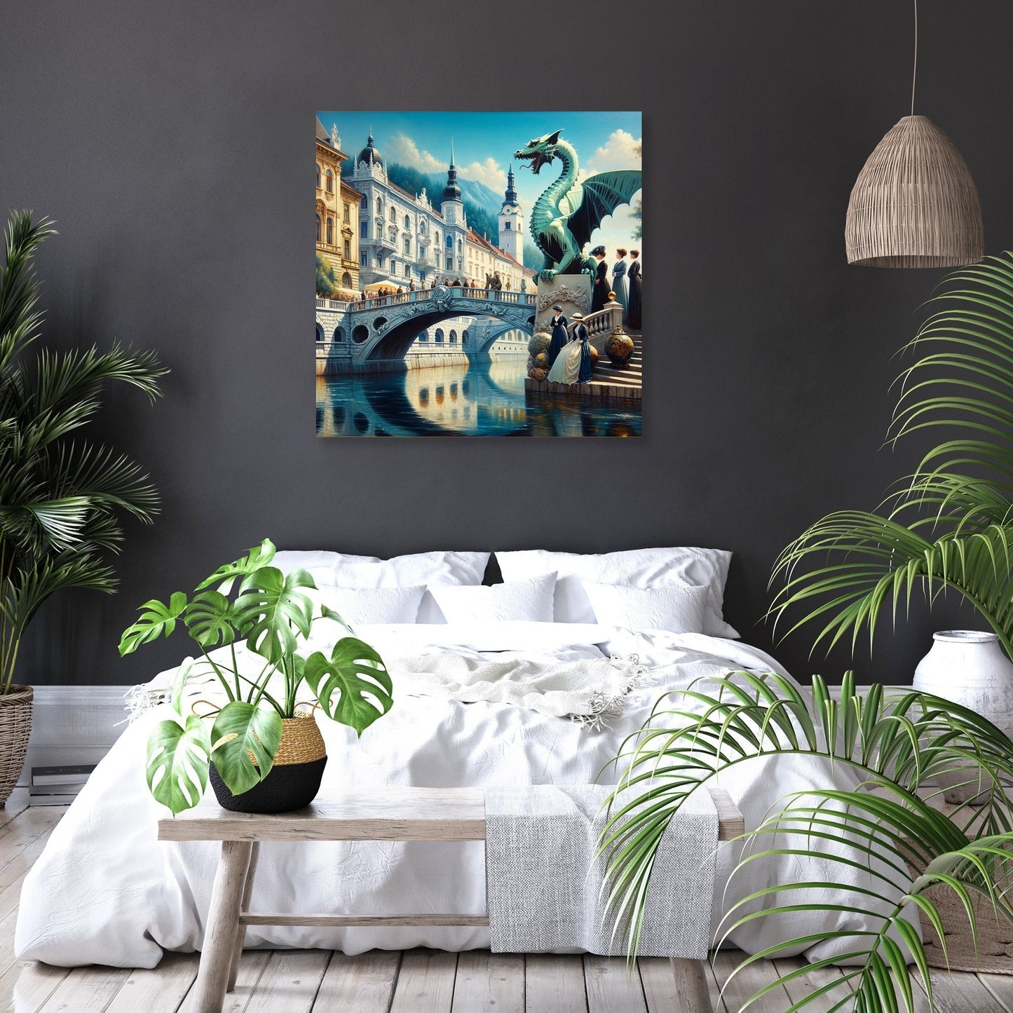 Sunny Day at Dragon Bridge Canvas
