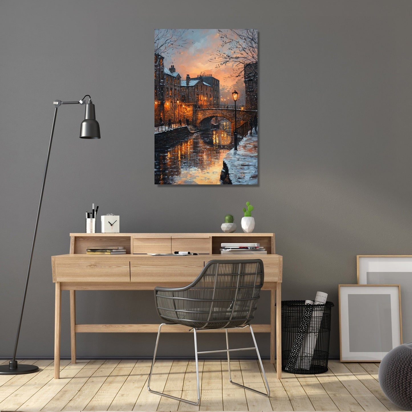 Industrial Sunset Chaos Canvas