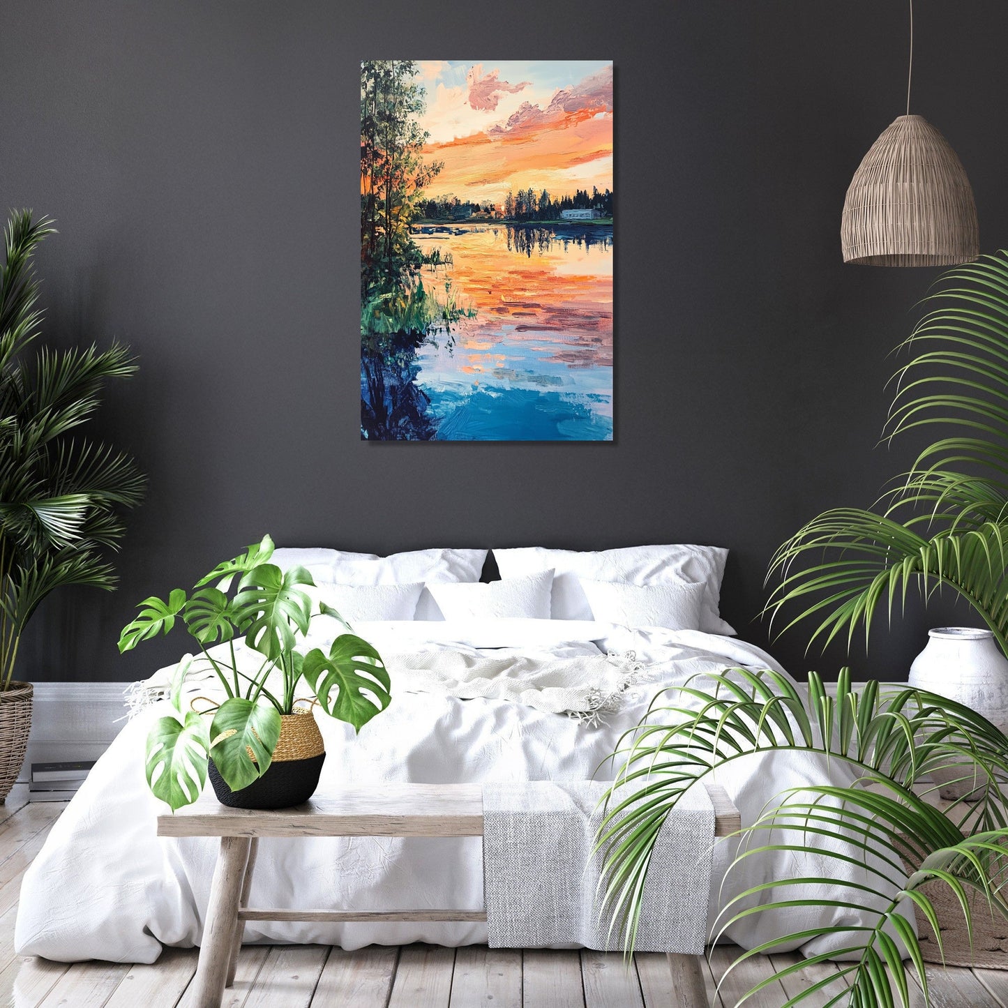 Ume River Sunset Canvas