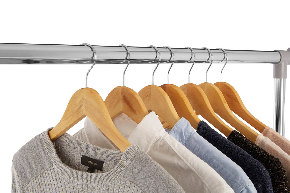 Ralesi Grey And Chrome Finish Clothes Hanging Rail With Wheels