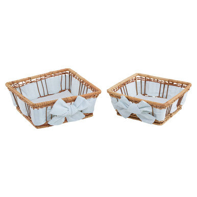 Orla Set Of Two Natural Fern Baskets with Lining