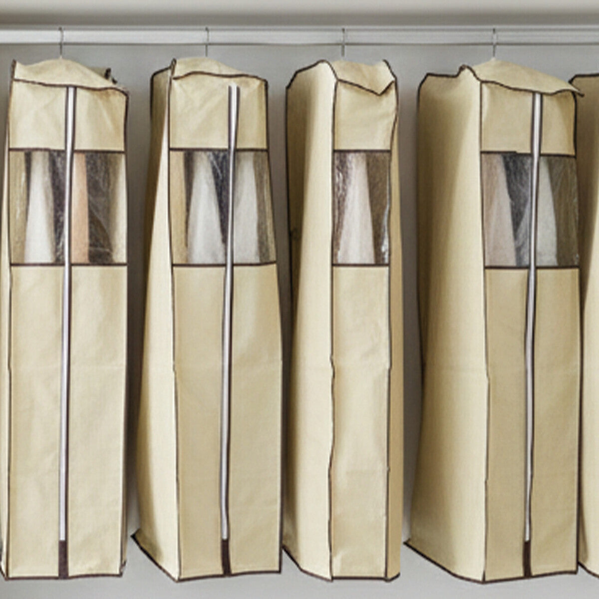 Verti Cream Polyester Hanging Wardrobe Cover