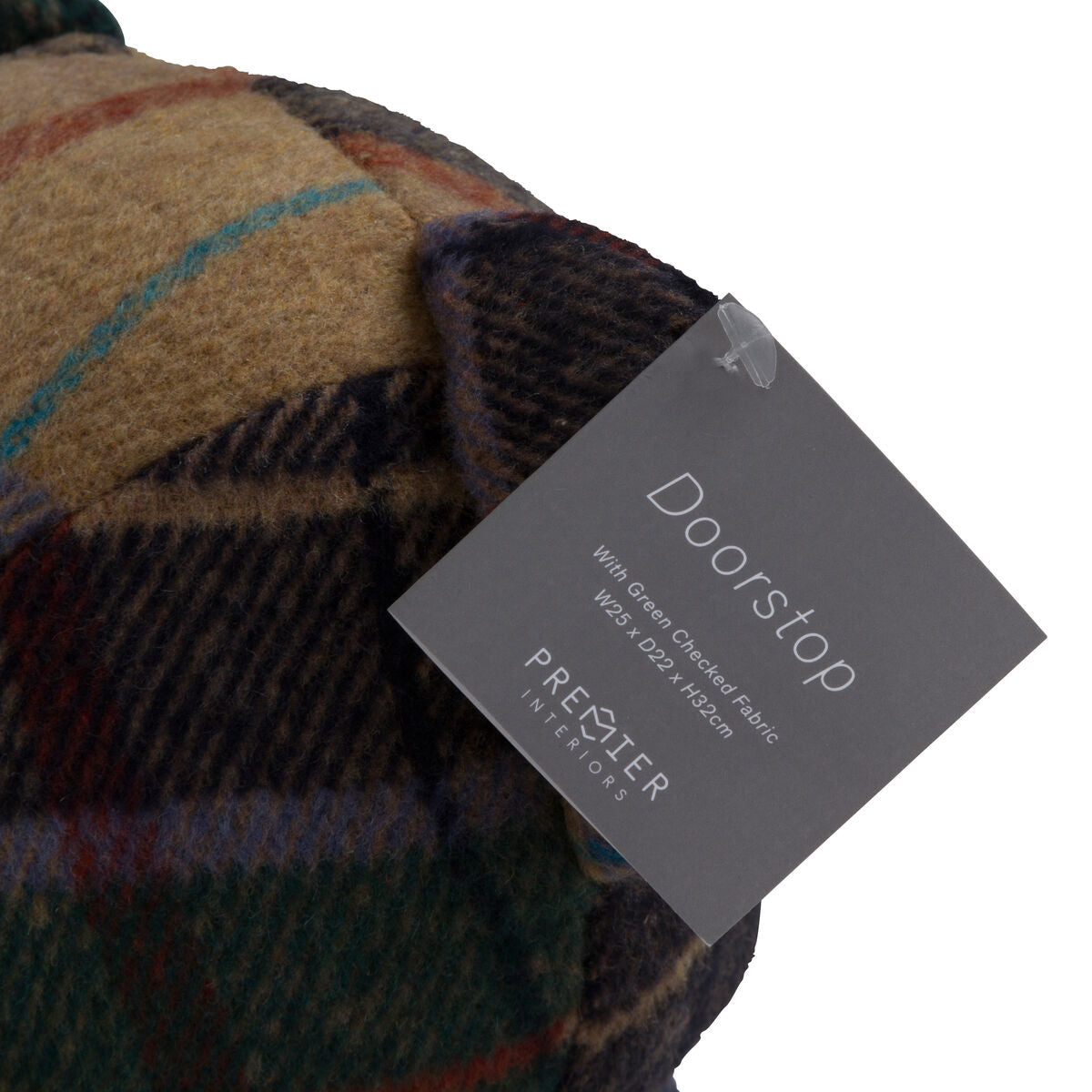 Heritage Green Check Bear Door Stop