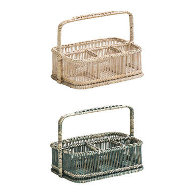 Grey Washed Bamboo and Rattan Caddy | Ezell