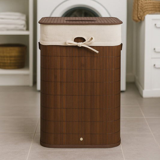 Kankyo Brown Bamboo Laundry Hamper