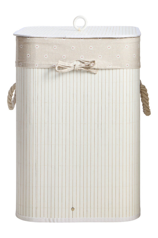 Kankyo White Bamboo Laundry Hamper