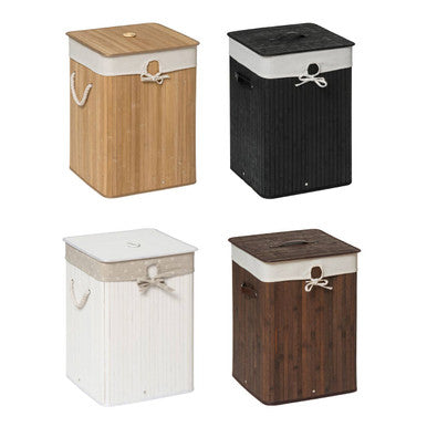 Kankyo White Bamboo Laundry Hamper