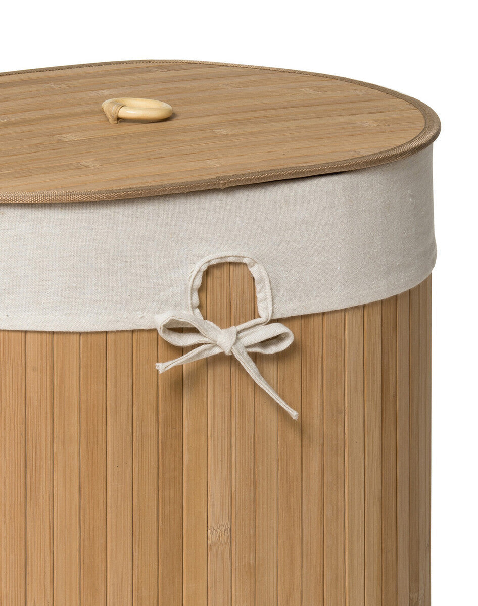 Natural Oval Laundry Hamper | Kankyo