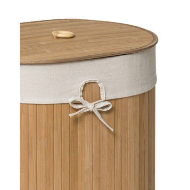 Natural Oval Laundry Hamper | Kankyo