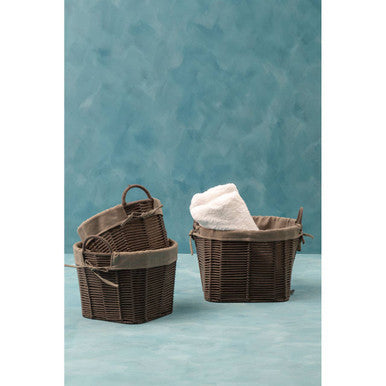 Set Of Three Lida Grey Round Storage Baskets