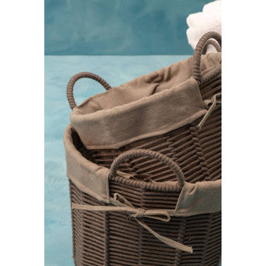 Set Of Three Lida Grey Round Storage Baskets