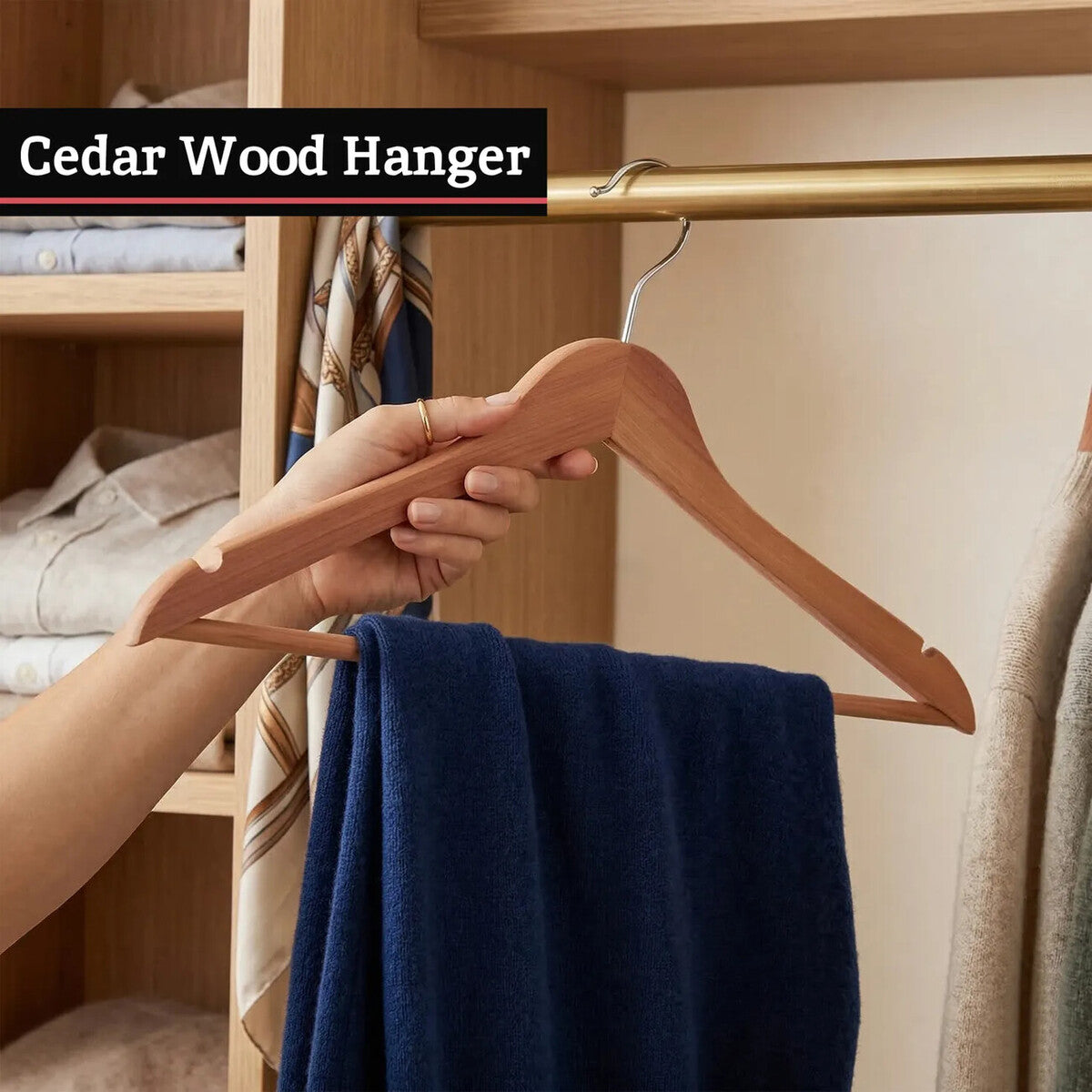 The Dandy Sparrow Cedar Wood Clothes Hanger With Notches