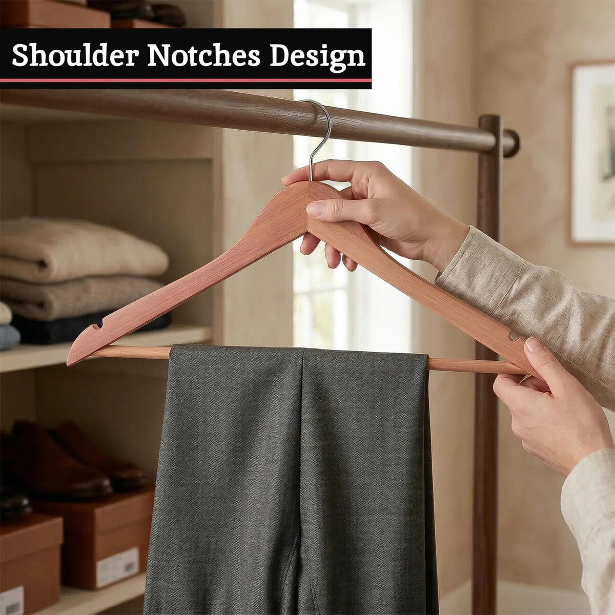 The Dandy Sparrow Cedar Wood Clothes Hanger With Notches