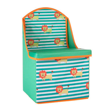 Kinderbox Green Lion Design Storage Box and Seat