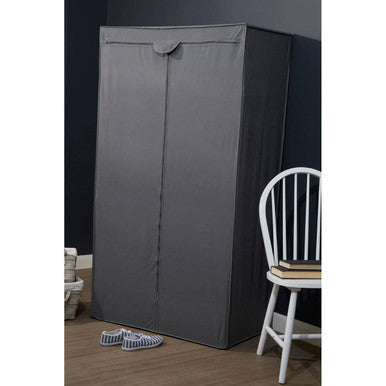 Dara Grey Fabric Wardrobe With Shelf