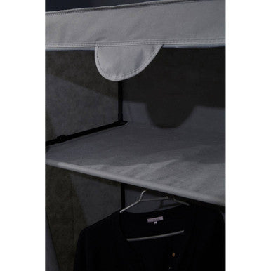 Dara Grey Fabric Wardrobe With Shelf